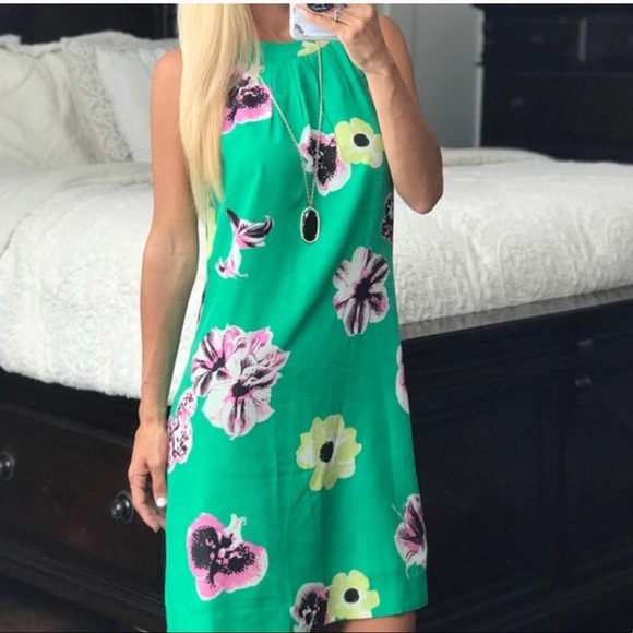 J CREW SLEEVELESS GREEN FLORAL DRESS - Picture 10 of 12